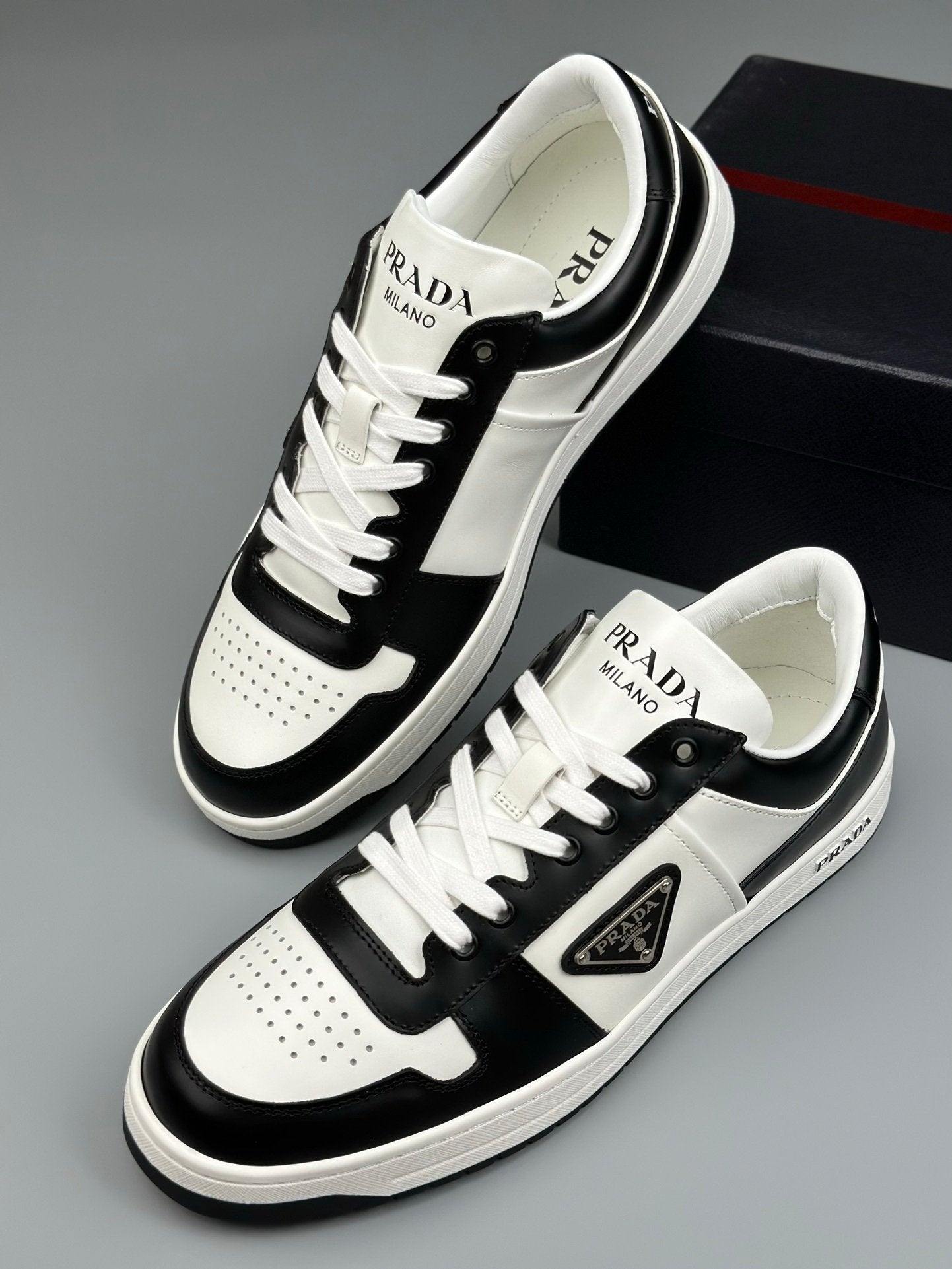 Prada Downtown Low Top White Black