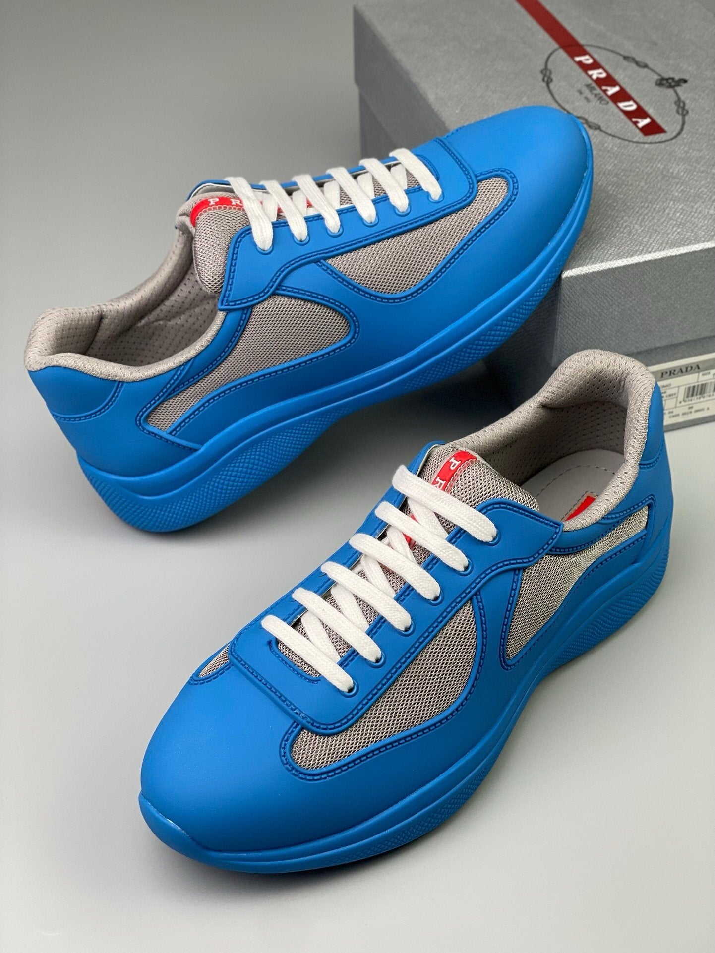 Prada Americas Cup Icon Soft Blue Trainers