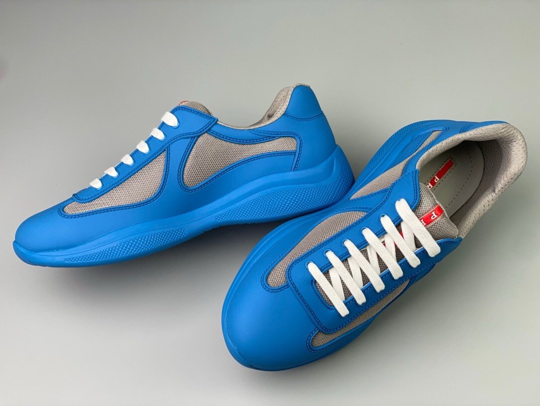 Prada Americas Cup Icon Soft Blue Trainers