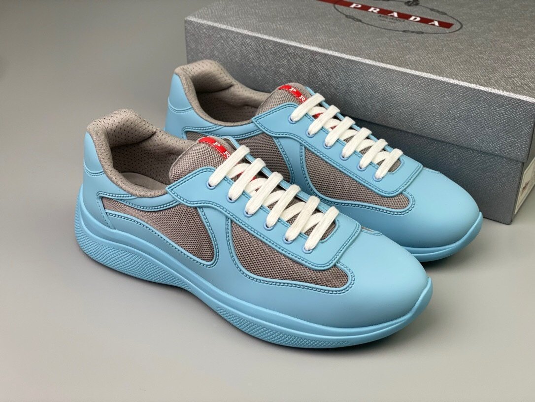 Prada Americas Cup Icon Soft Baby Blue Trainers