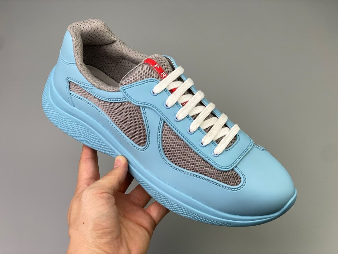 Prada Americas Cup Icon Soft Baby Blue Trainers