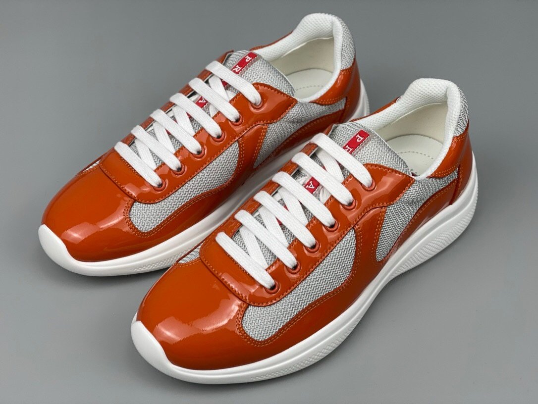 Prada Americas Cup Orange Trainers