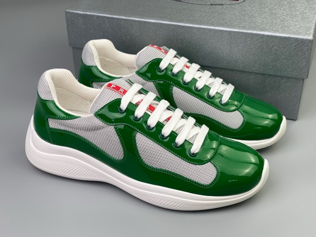 Prada Americas Cup Green Grey Trainers