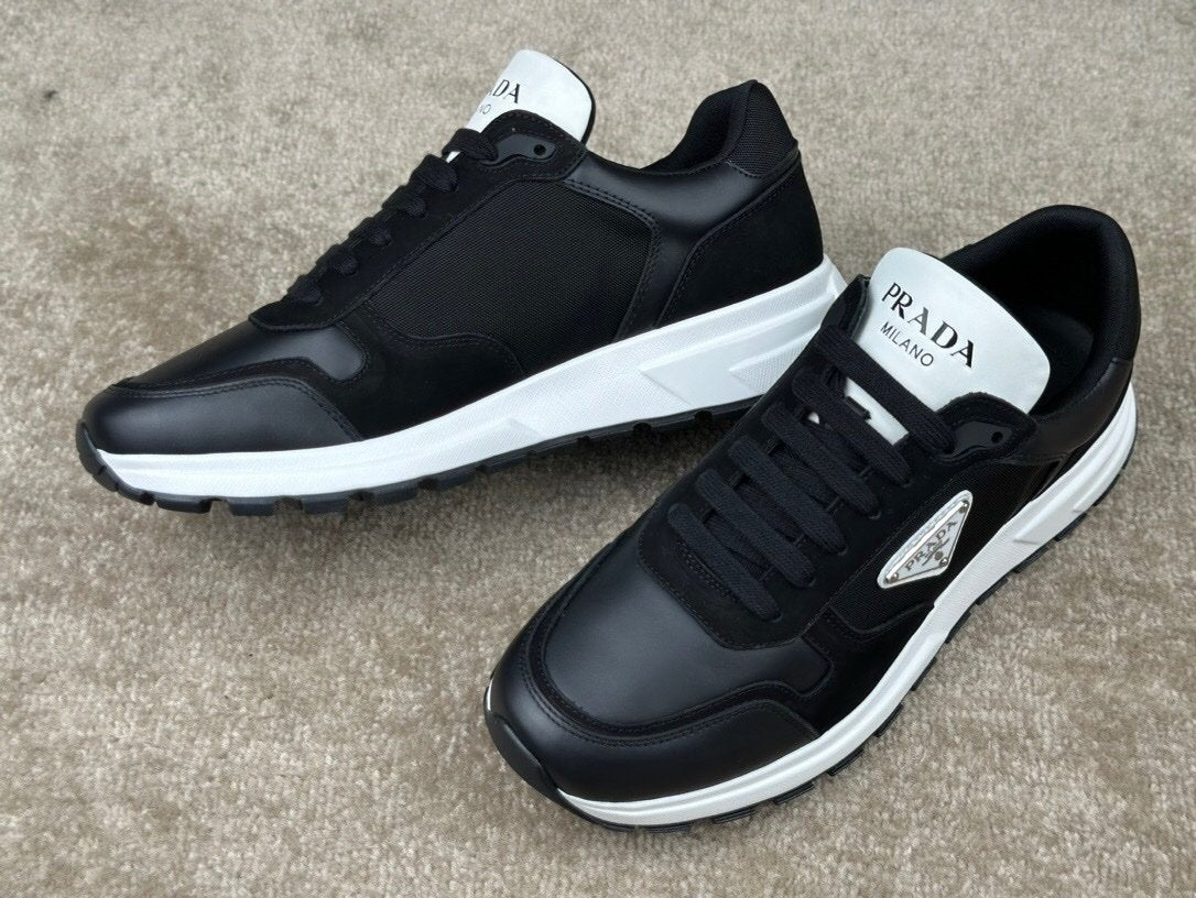 Prada Leather & Re-Nylon Black White