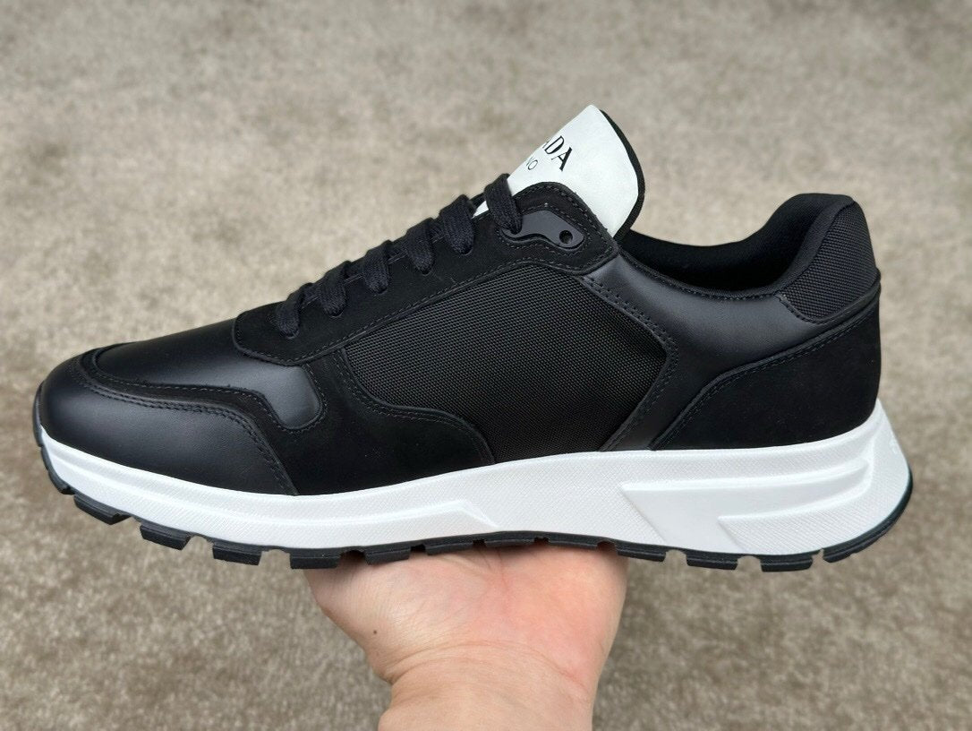 Prada Leather & Re-Nylon Black White
