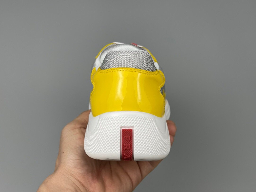 Prada Americas Cup Yellow Grey Trainers