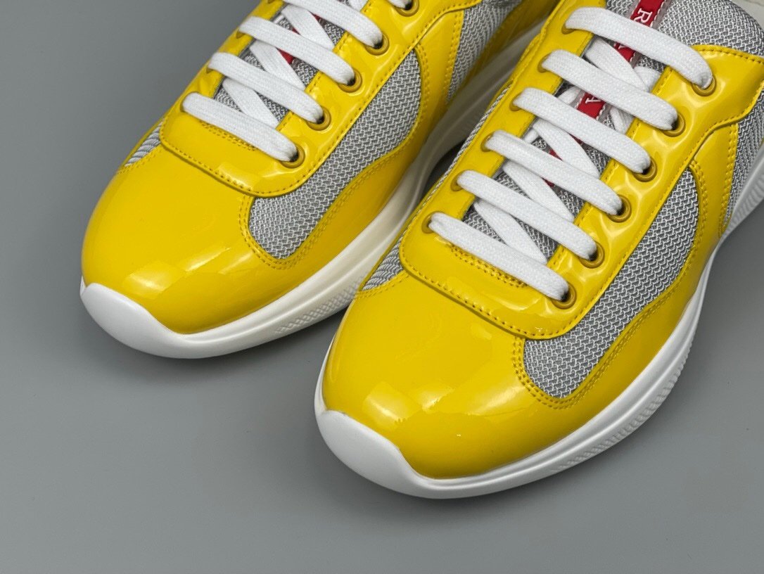 Prada Americas Cup Yellow Grey Trainers