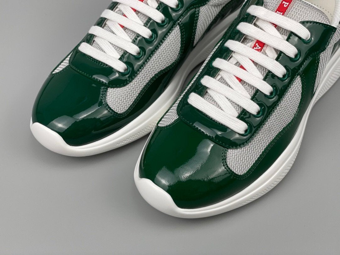 Prada Americas Cup Dark Green Grey Trainers