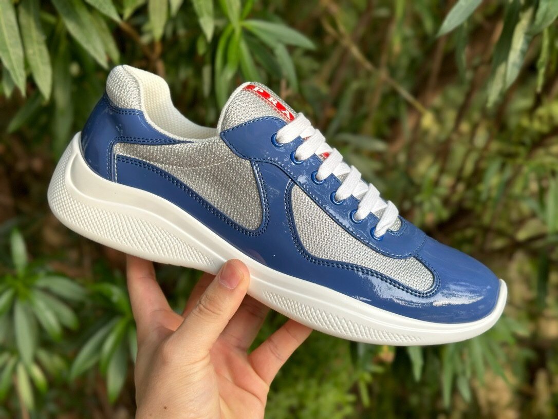 Prada Americas Cup Blue Grey Trainers