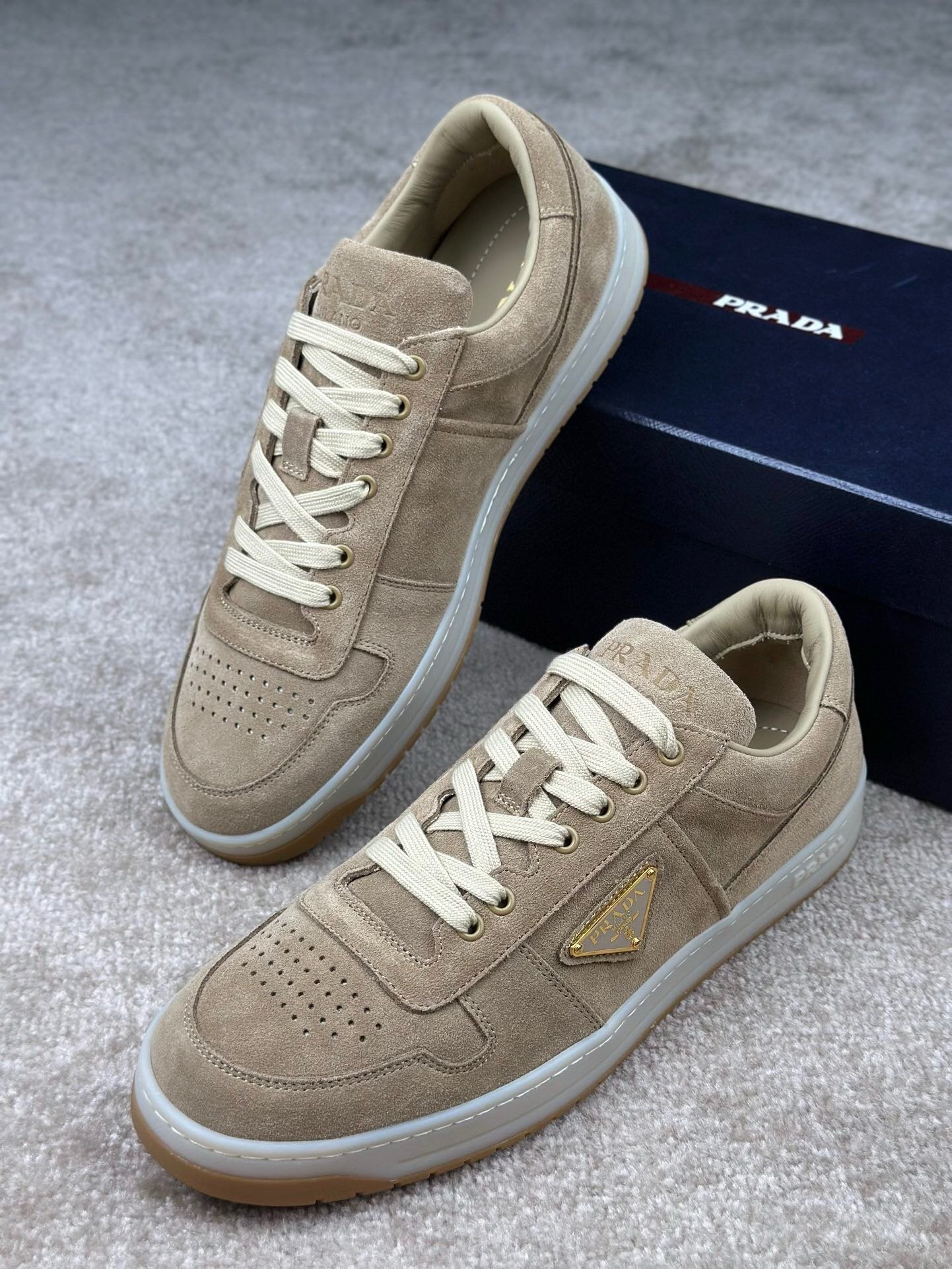 Prada Downtown Delavé Beige Suede