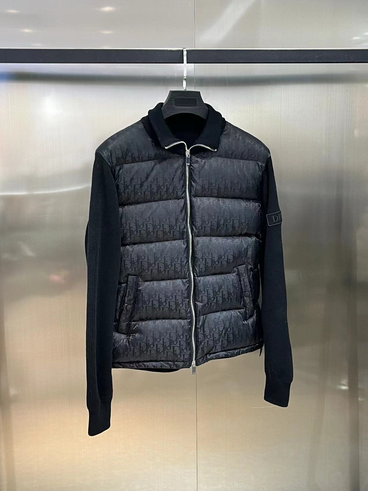 Dior Oblique Blouson Black Wool Knit