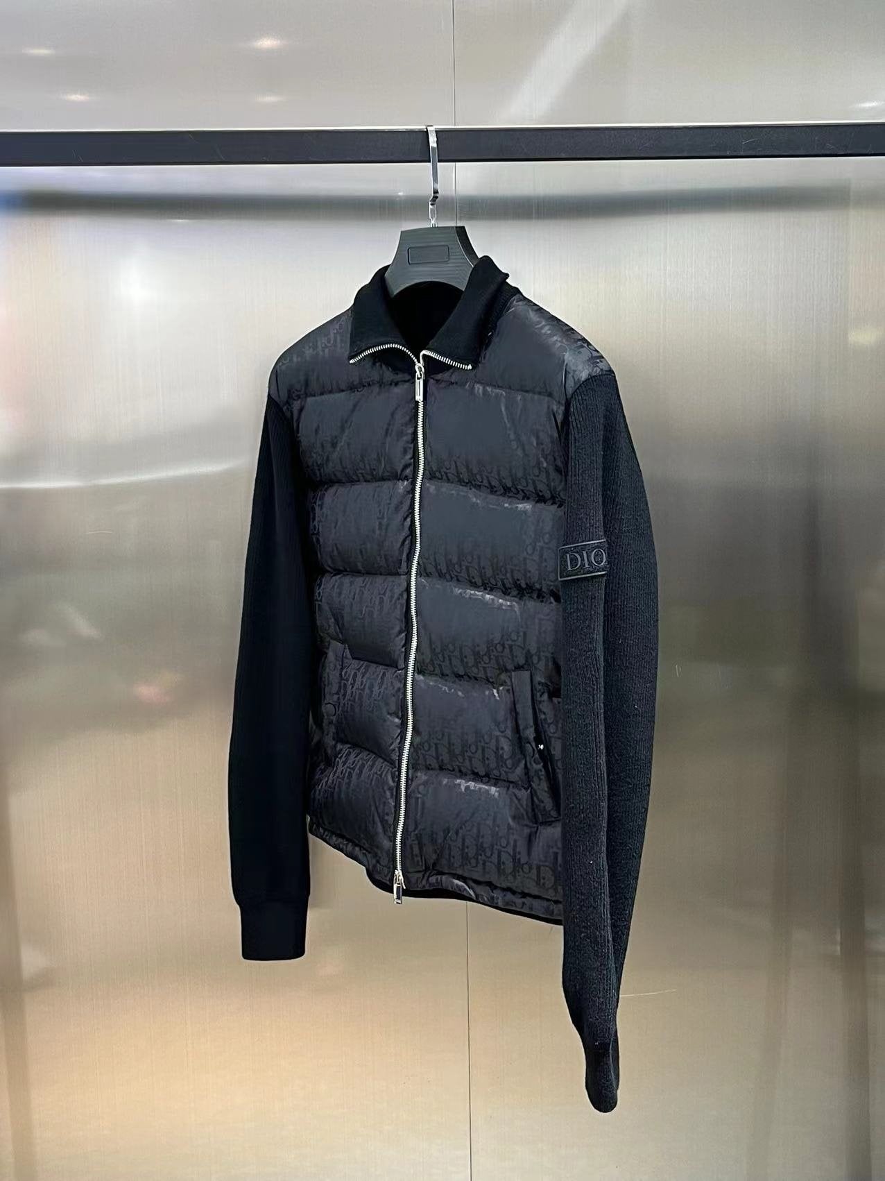 Dior Oblique Blouson Black Wool Knit