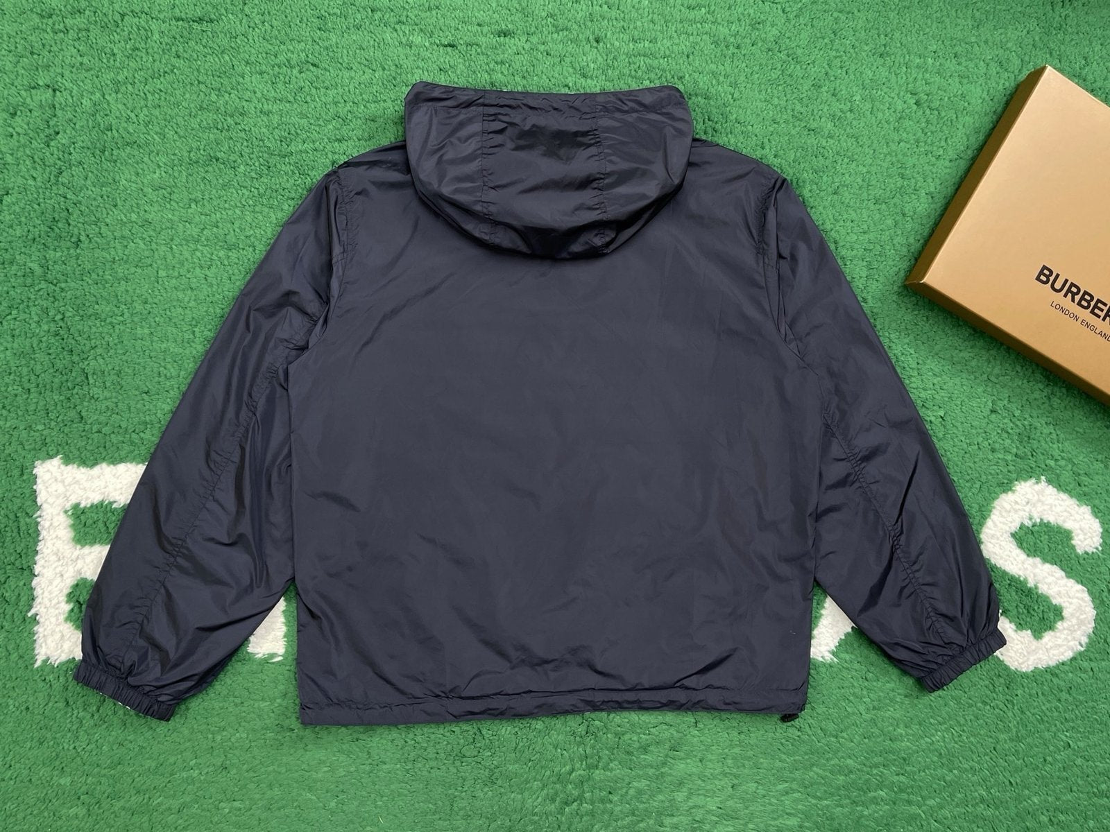 Burberry Dark Blue Polyester Reversible Windbreaker