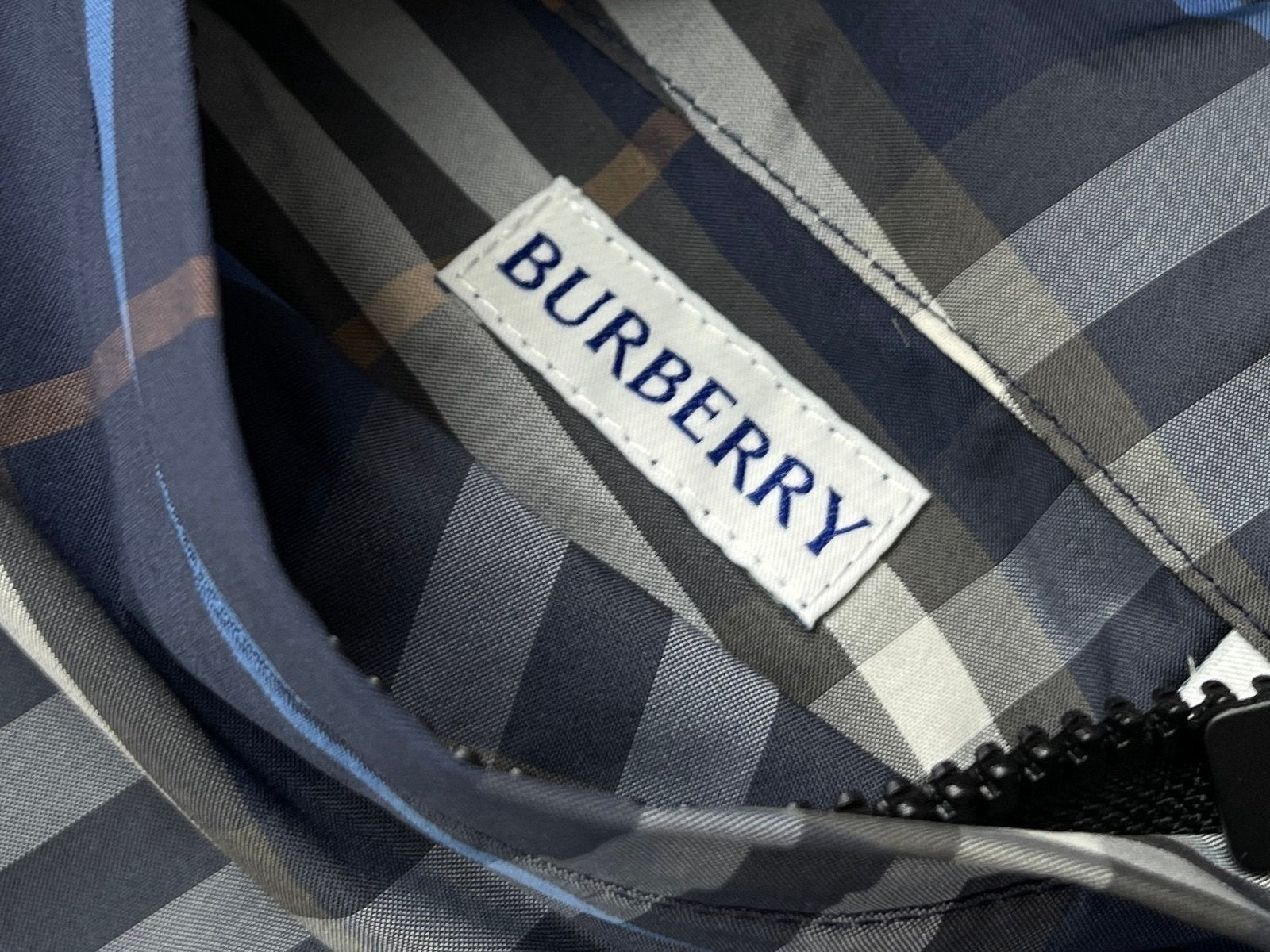 Burberry Dark Blue Polyester Reversible Windbreaker
