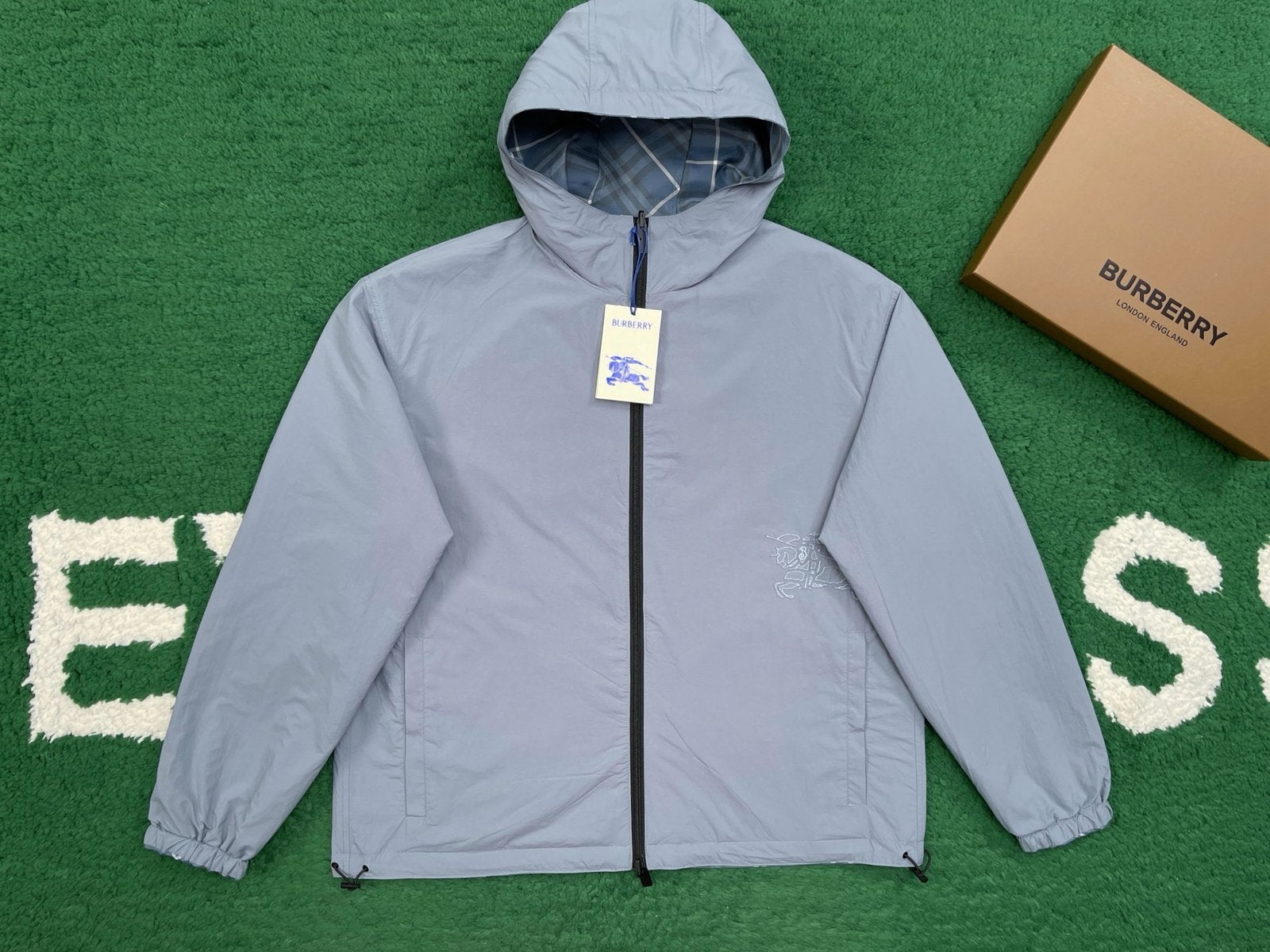 Burberry Light Blue Reversible Windbreaker