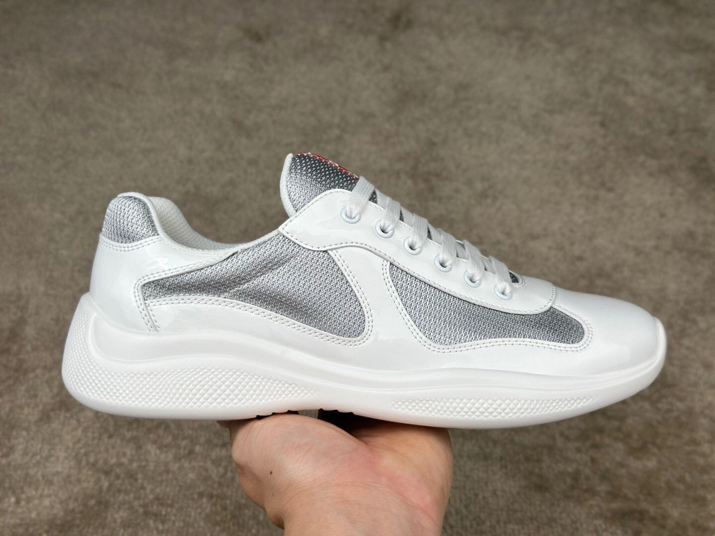 Prada Americas Cup White Grey Trainers
