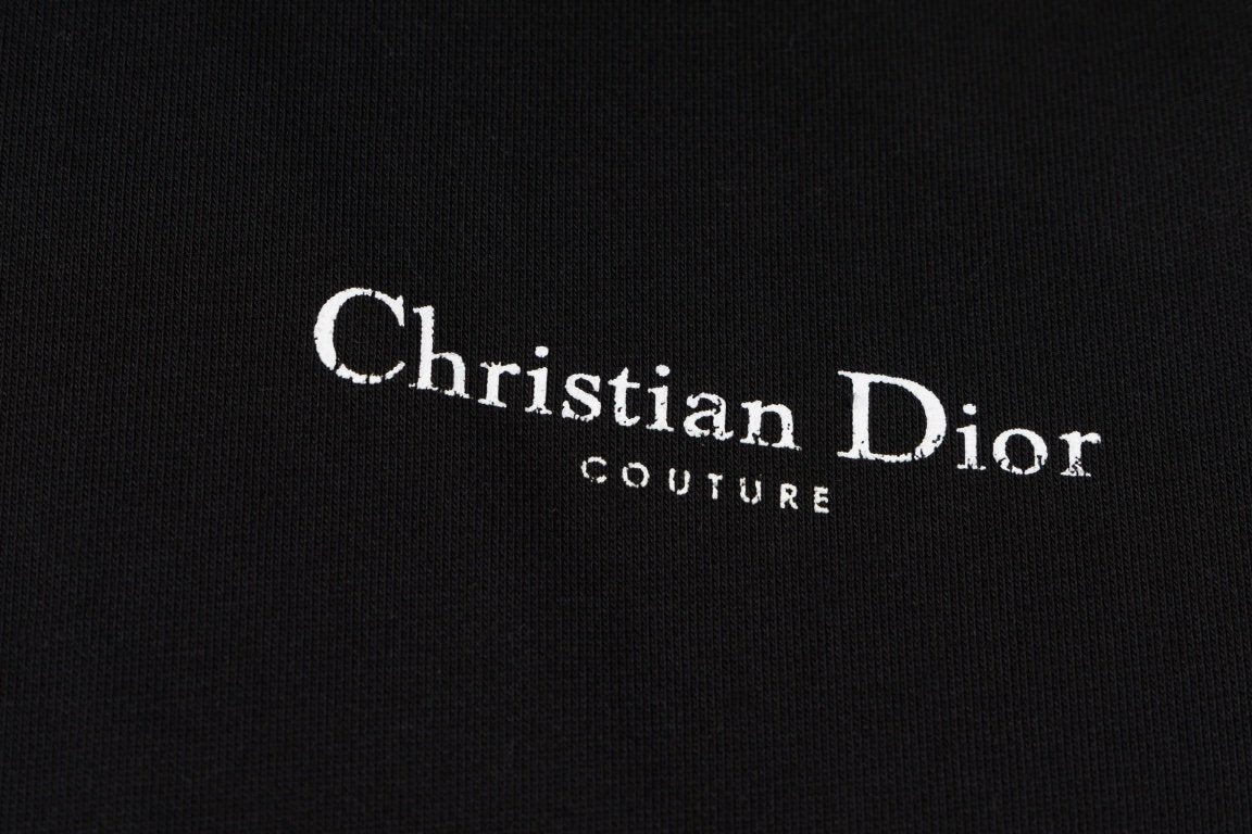 Dior Couture Black Distressed Effect Cotton Black