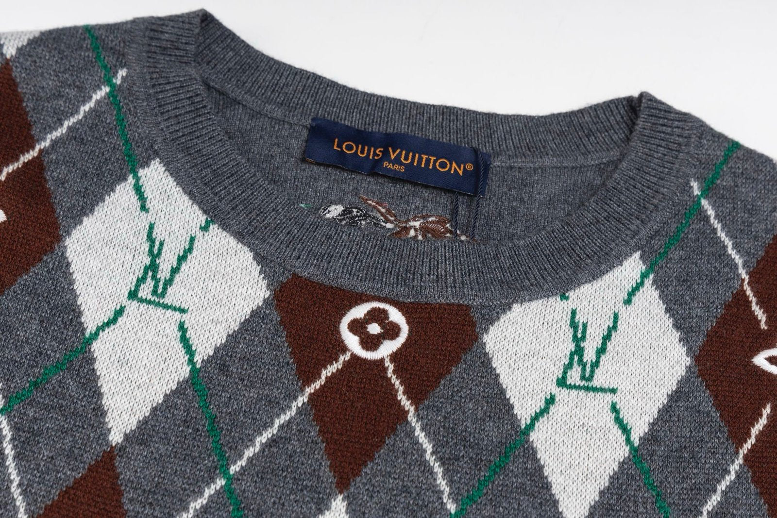 Louis Vuitton Argyle Crewneck Grey