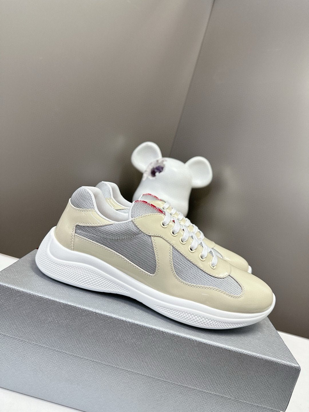 Prada Americas Cup Beige Grey Trainers
