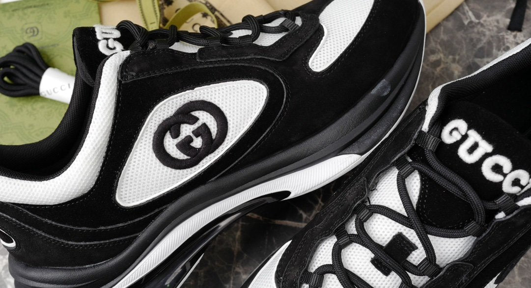 Gucci Run Sneaker Black Suede White
