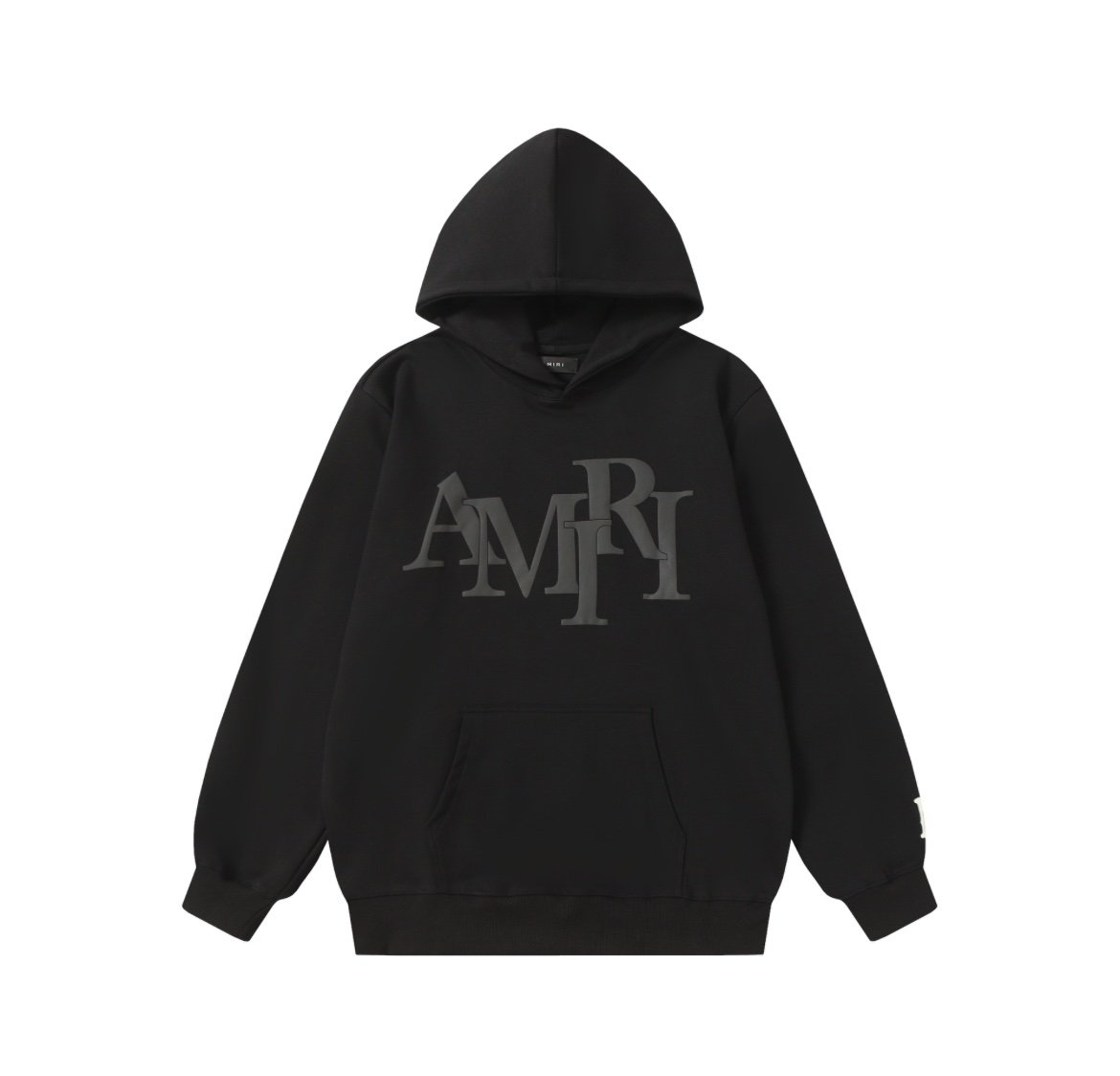 Amiri Staggered Logo Hoodie In Black