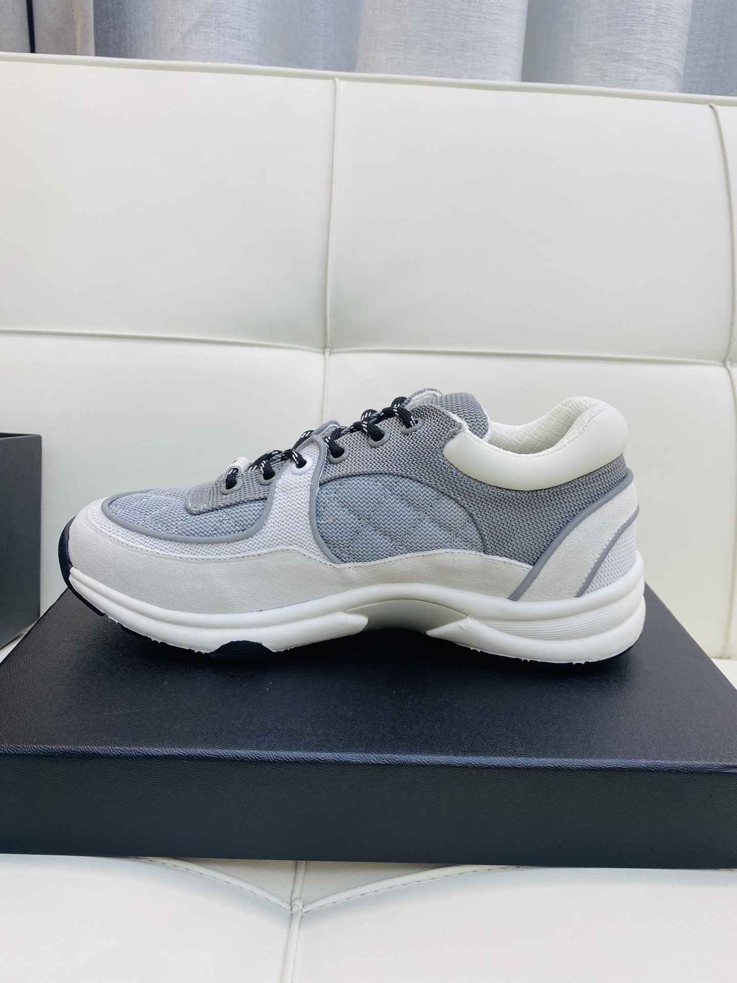 Chanel Low Top CC Trainer White Blue Black