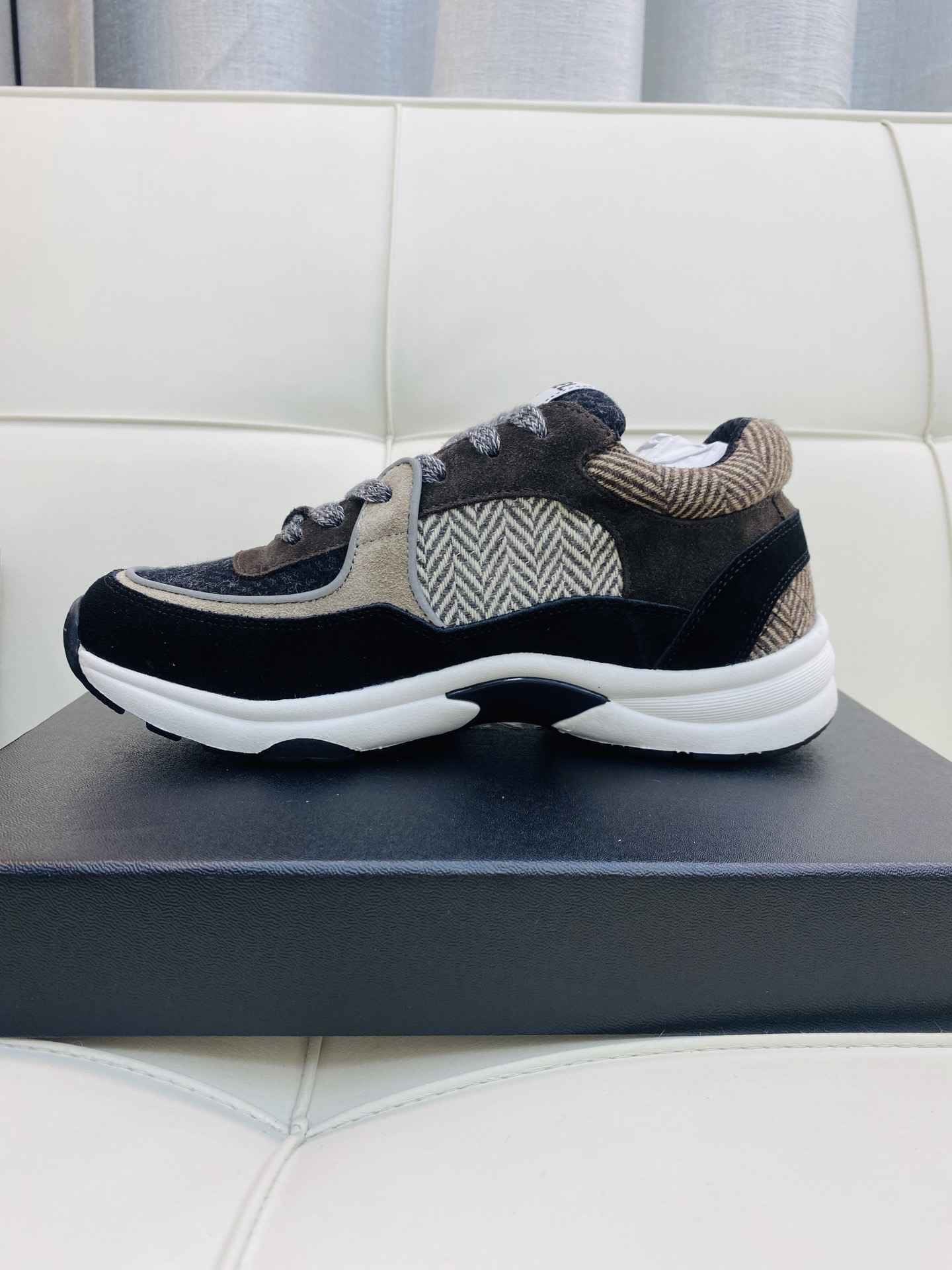 Chanel Low Top CC Trainer Brown Black White