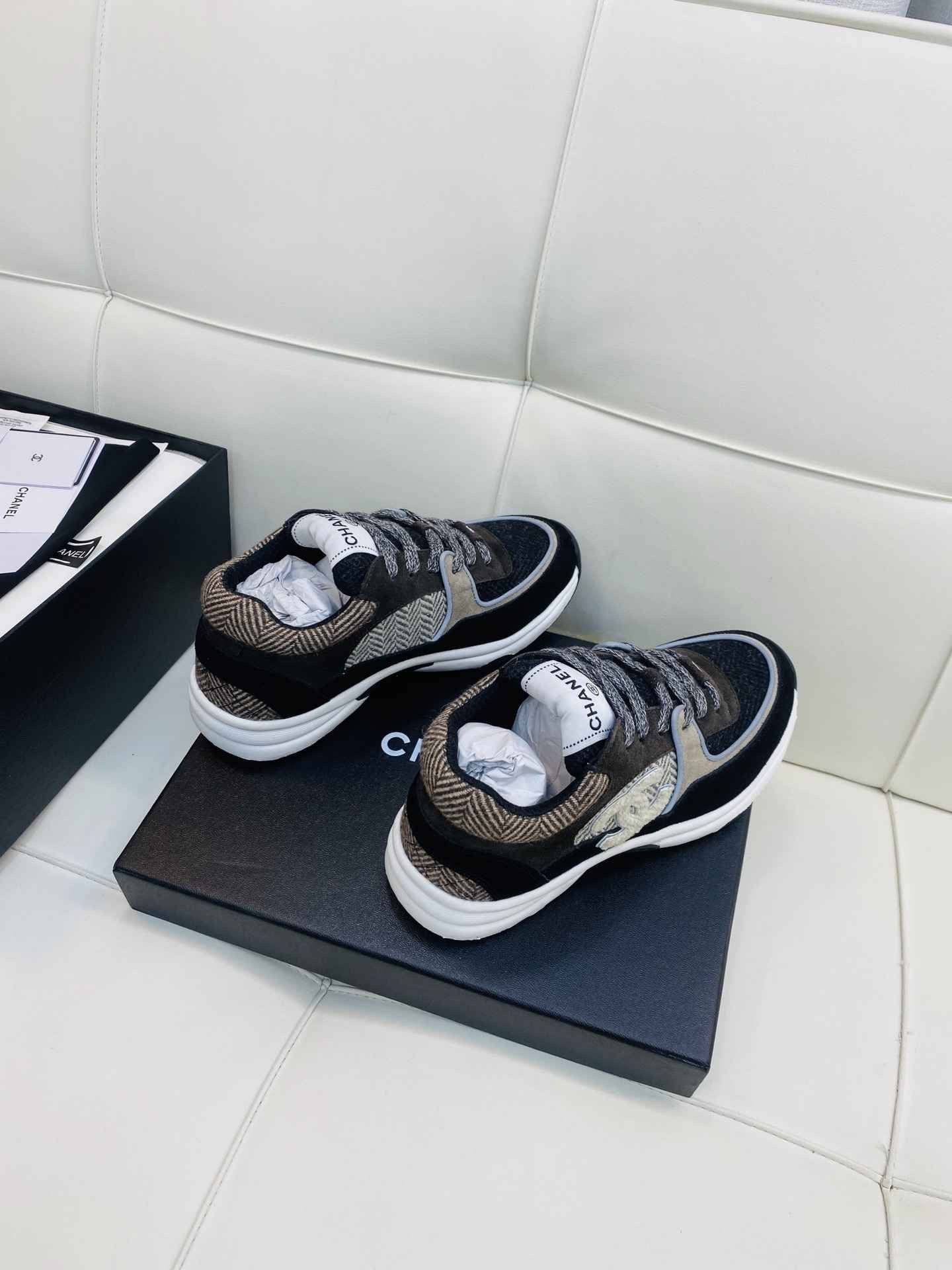 Chanel Low Top CC Trainer Brown Black White