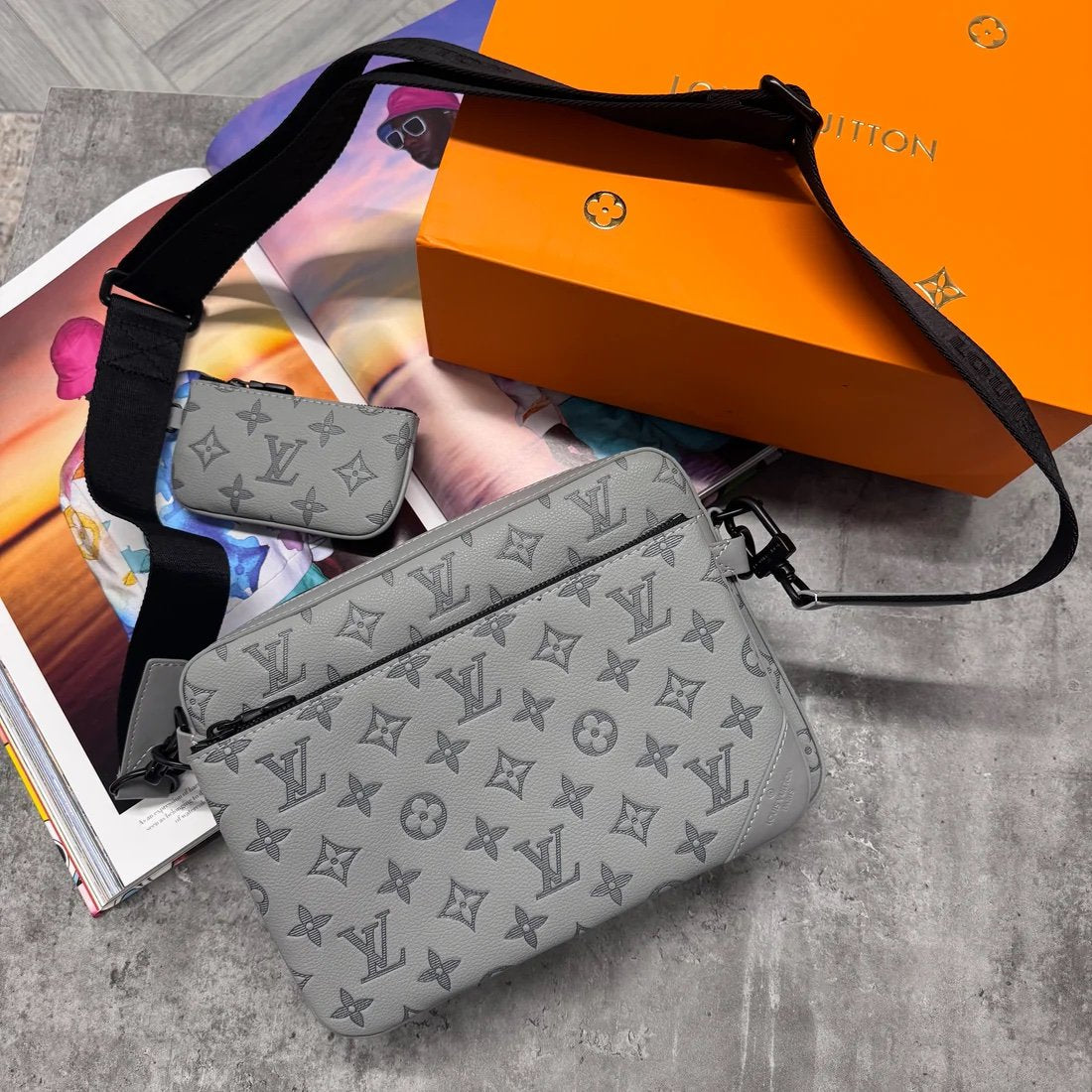 Louis Vuitton Trio Messenger Bag 3D Monogram Grey