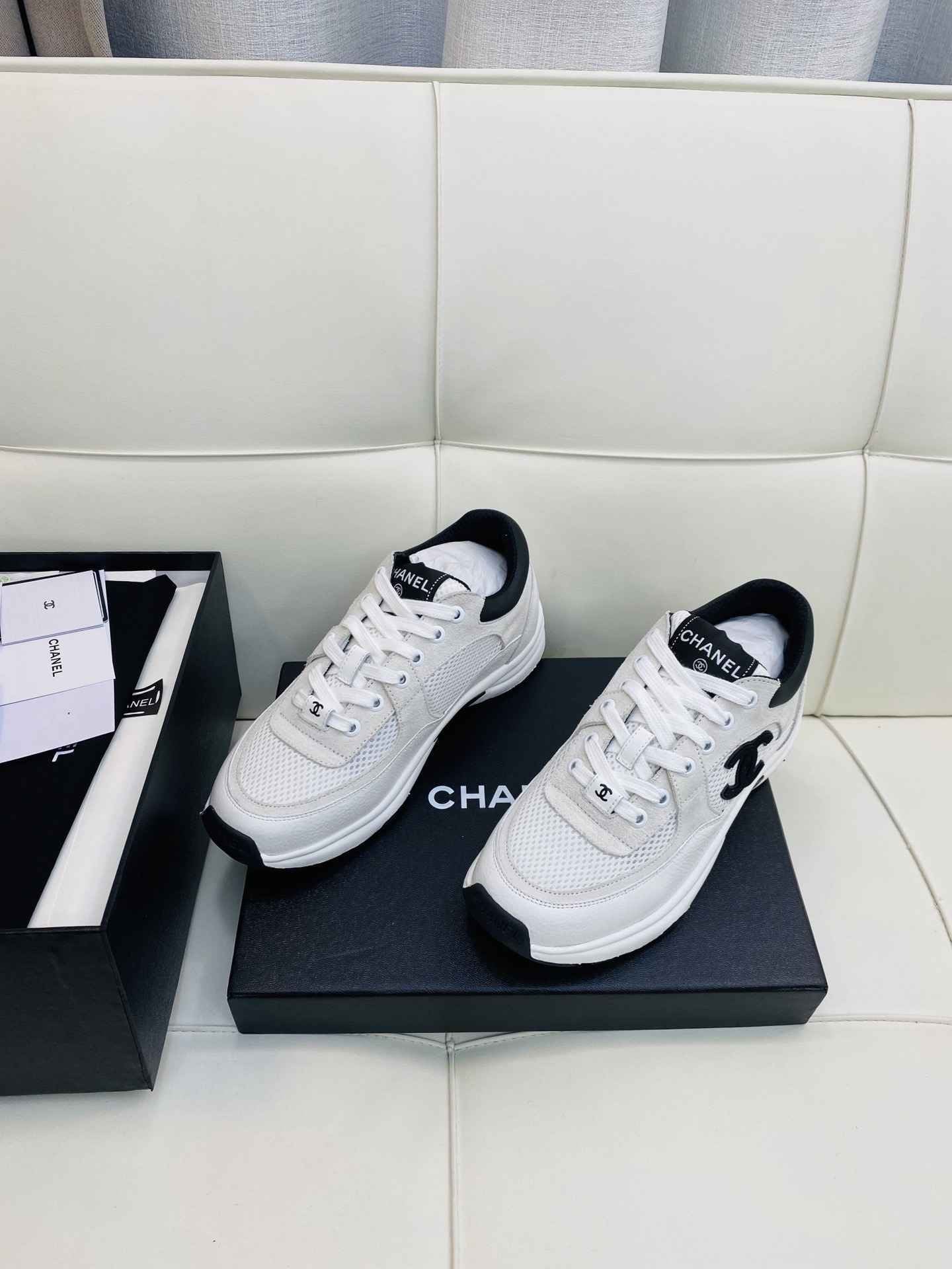 Chanel Low Top CC Trainer Black/White