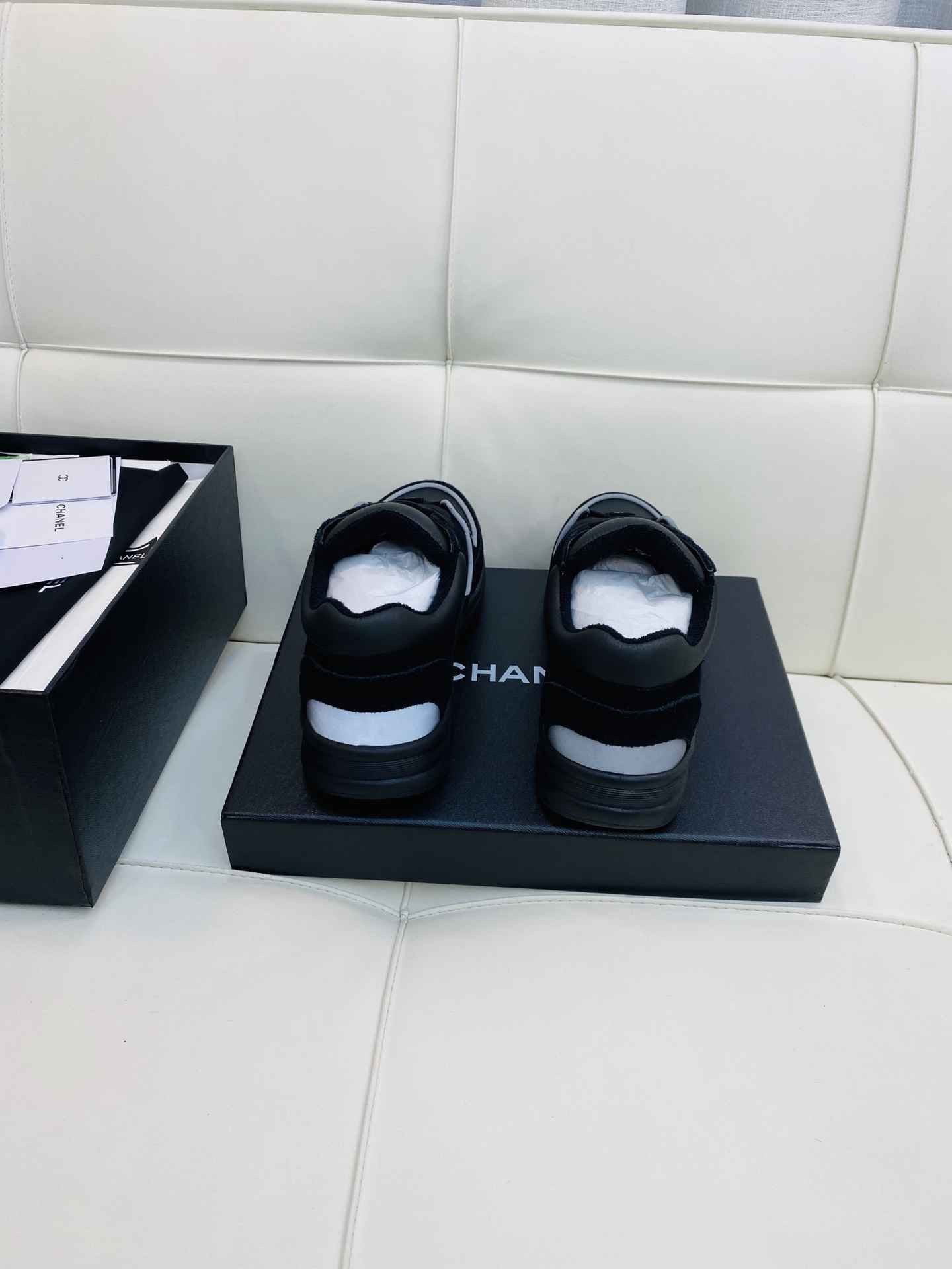 Chanel Low Top CC Trainer Black Reflectihe
