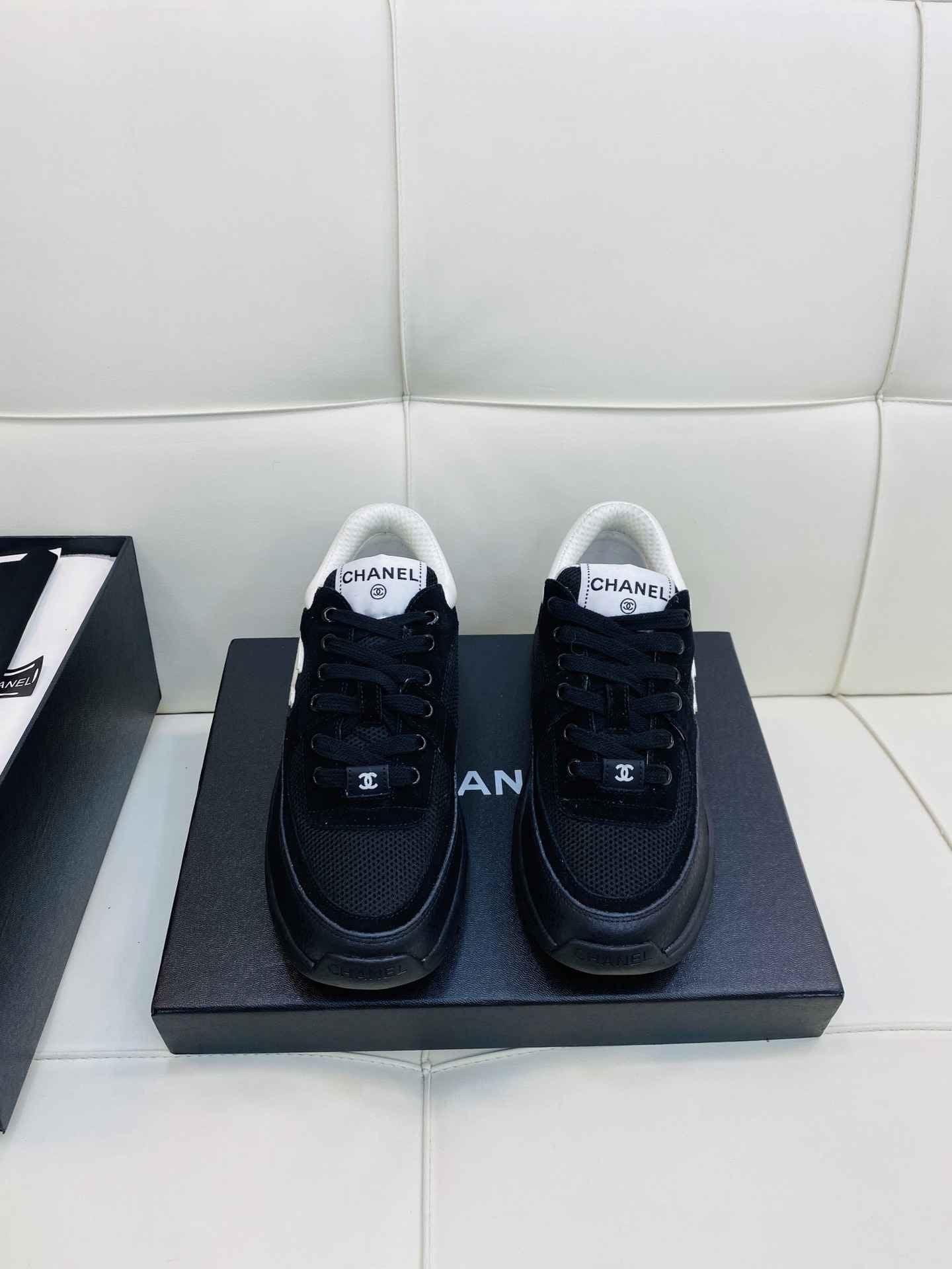 Chanel Low Top CC Trainer Black/White