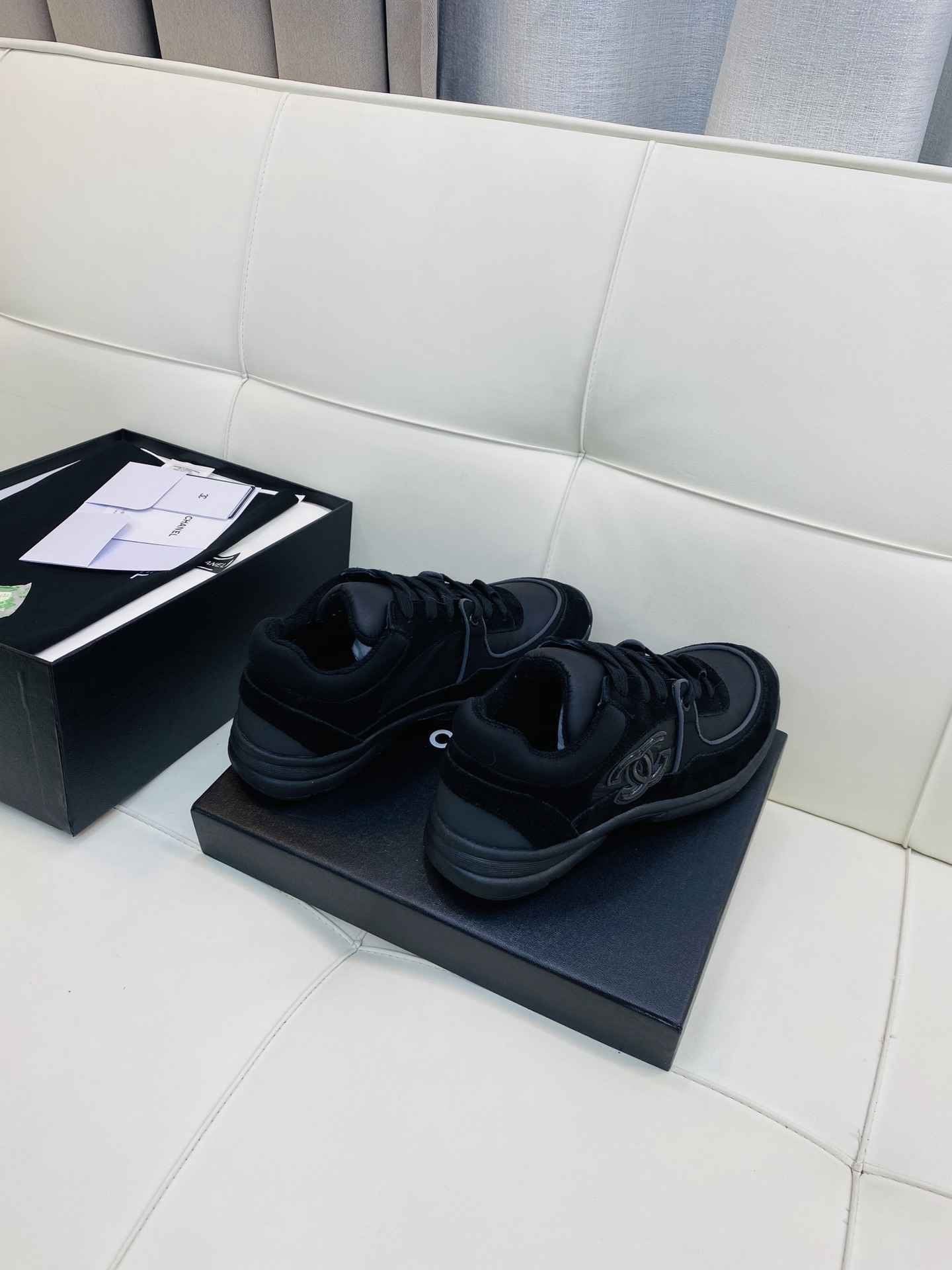 Chanel Low Top CC Trainer Black on Black