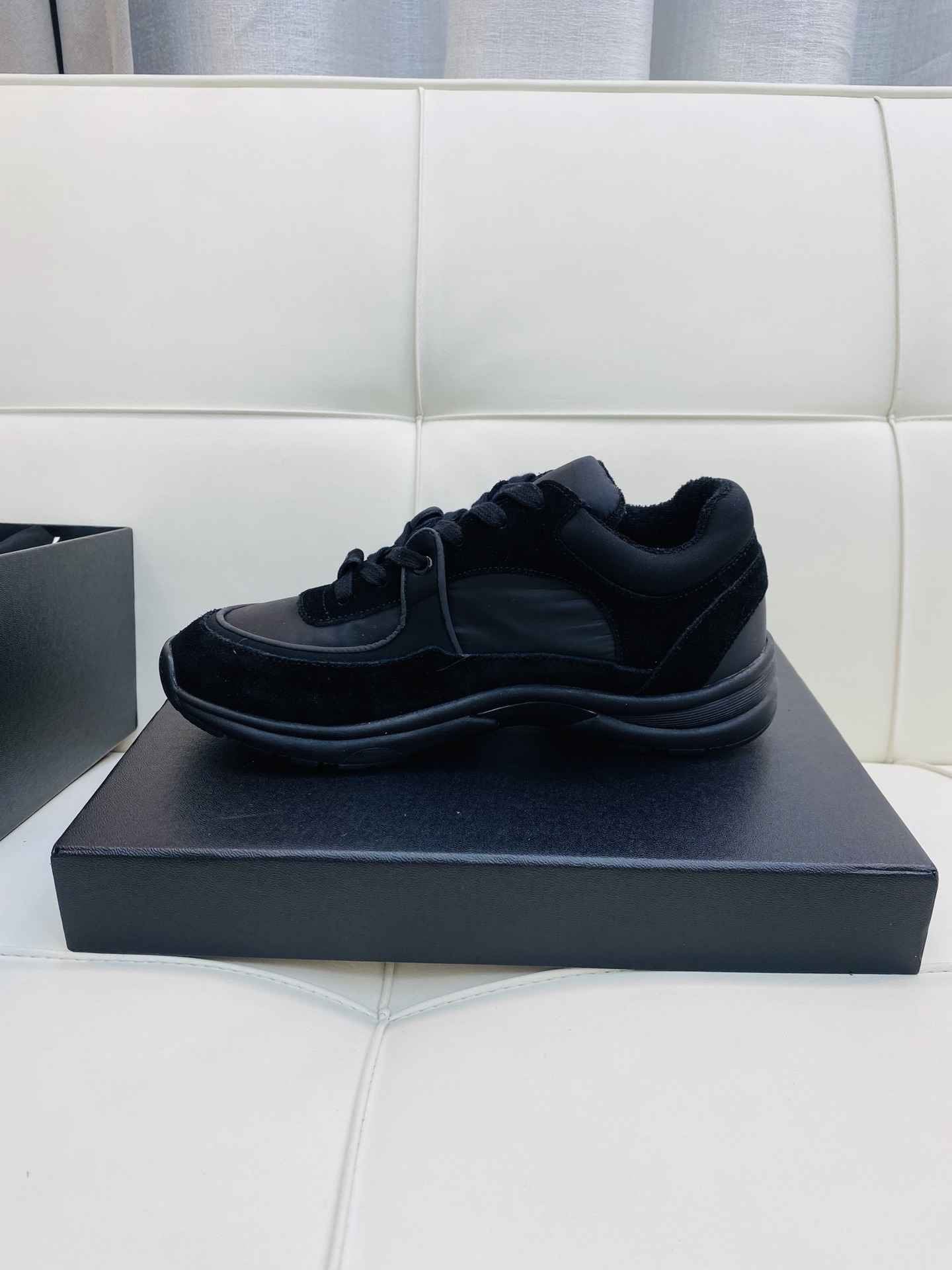 Chanel Low Top CC Trainer Black on Black