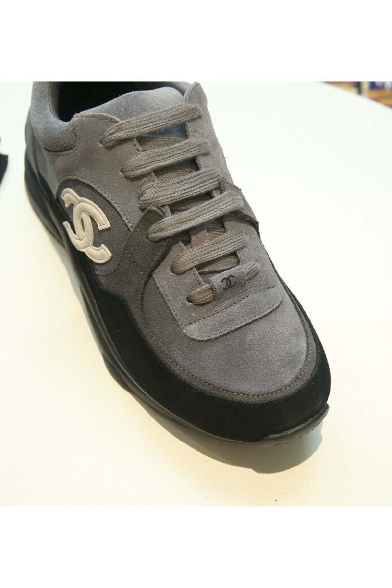 Chanel Low Top CC Trainer Black Grey