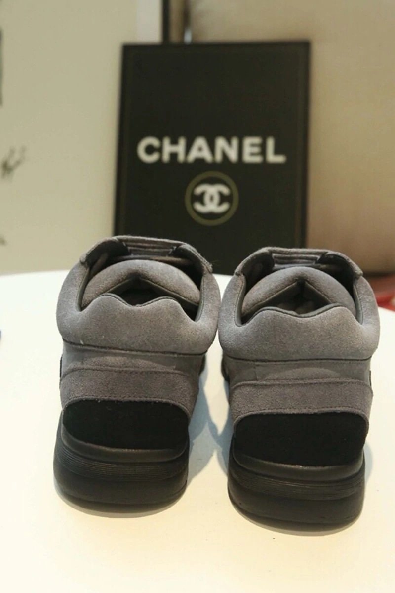 Chanel Low Top CC Trainer Black Grey