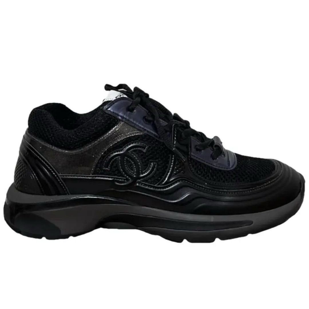 Chanel Low Top CC Trainer Black Blue