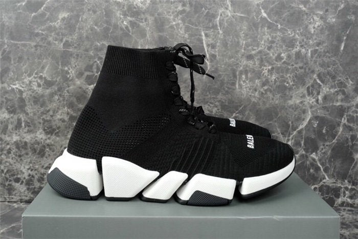 Balenciaga Speed 2.0 Lace Up Black White