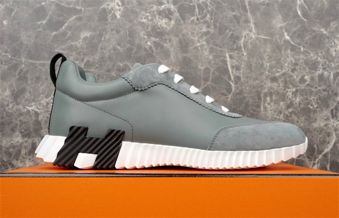 Hermes Bouncing Sneaker Grey Leather Black