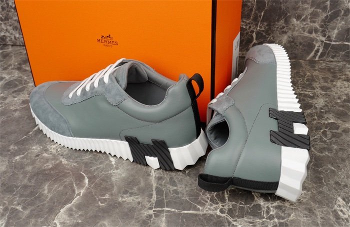 Hermes Bouncing Sneaker Grey Leather Black