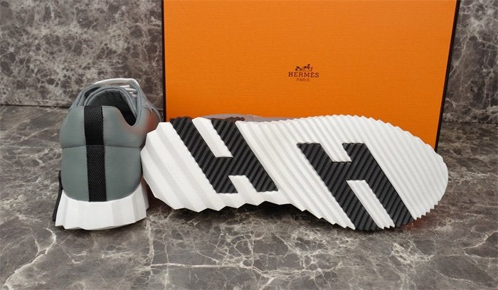 Hermes Bouncing Sneaker Grey Leather Black