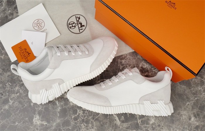 Hermes Bouncing Sneaker Full White