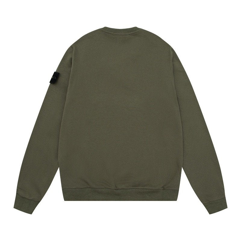 Stone Island Logo Sweater In Dark Green