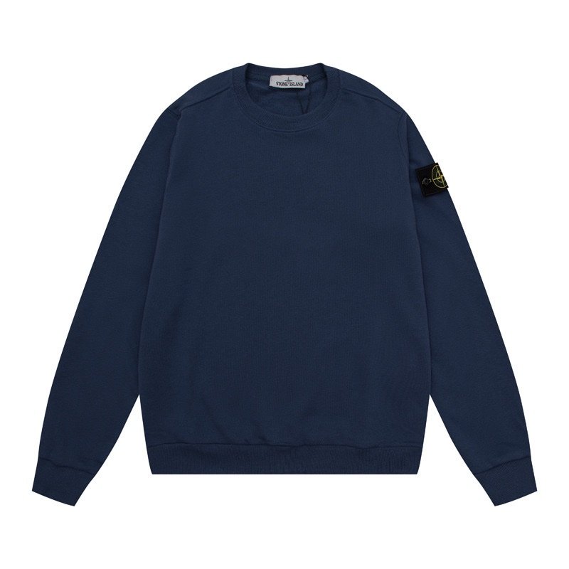 Stone Island Logo Sweater In Navy Blue