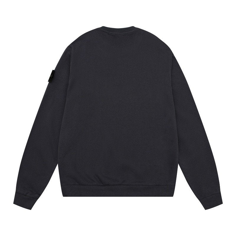 Stone Island Logo Sweater In Dark Grey