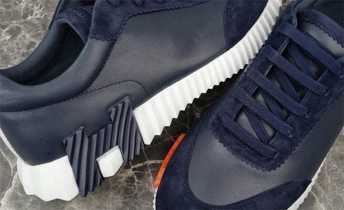 Hermes Bouncing Sneaker Navy Leather Orange