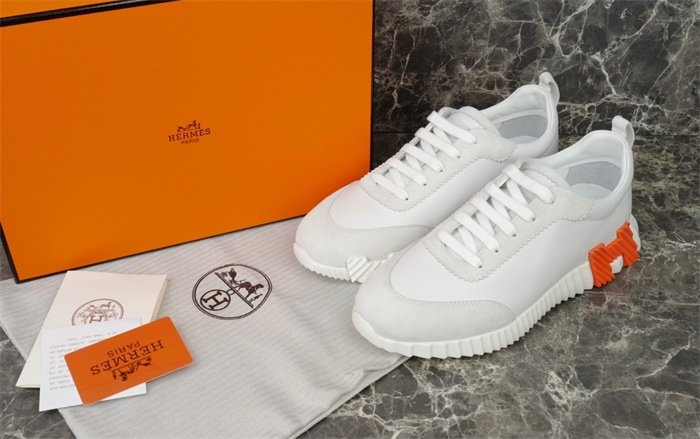 Hermes Bouncing Sneaker White Orange