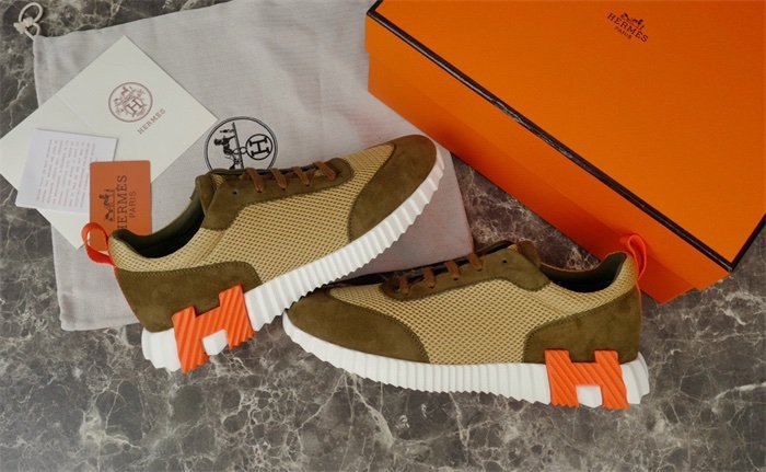 Hermes Bouncing Sneaker Green Orange