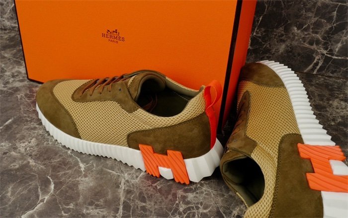 Hermes Bouncing Sneaker Green Orange