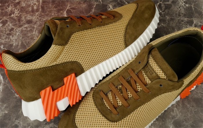 Hermes Bouncing Sneaker Green Orange